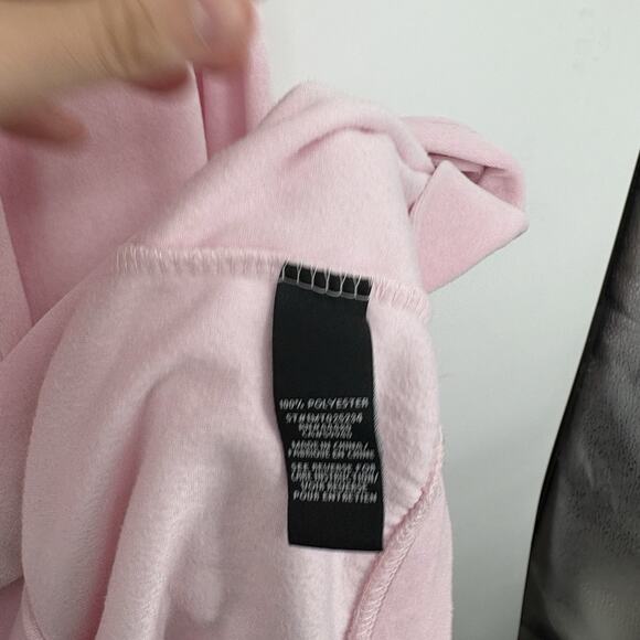 Elwood Hoodie Large Pink Sweatshirt Pullover Velour Brushed Skater Indie Retro - Picture 7 of 9